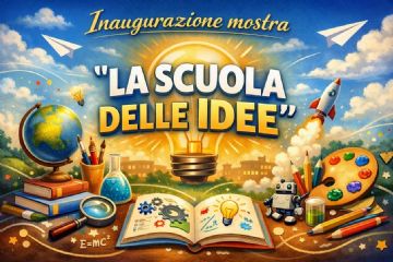 Locandina dell'evento La scuola delle idee, inaugurazione mostra presso la Biblioteca Civica